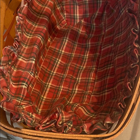 Longaberger Woven Basket with Red Plaid Lining - Picture 3 of 5